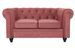 Canapé chesterfield 2 places velours rose Itish - Photo n°1