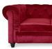 Canapé chesterfield 2 places velours rouge Cozji - Photo n°2