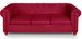 Canapé Chesterfield 3 places effet lin rouge British - Photo n°1
