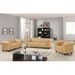 Canapé Chesterfield 3 places imitation cuir beige British - Photo n°2