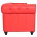 Canapé chesterfield 3 places simili cuir rouge Itish - Photo n°4