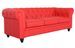 Canapé chesterfield 3 places simili cuir rouge Itish - Photo n°3