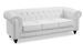 Canapé chesterfield 3 places simili cuir blanc Itish - Photo n°1