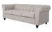 Canapé chesterfield 3 places tissu beige effet lin Itish - Photo n°2