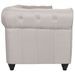 Canapé chesterfield 3 places tissu beige effet lin Itish - Photo n°4