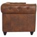 Canapé chesterfield 3 places tissu marron vintage Itish - Photo n°4