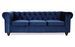 Canapé chesterfield 3 places velours bleu Itish - Photo n°1