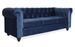 Canapé chesterfield 3 places velours bleu Itish - Photo n°2