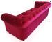 Canapé chesterfield 3 places velours rouge Itish - Photo n°2