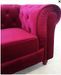 Canapé chesterfield 3 places velours rouge Itish - Photo n°3