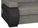 Canapé convertible 2 places tissu gris chiné et simili cuir noir Korina 202 cm - Photo n°2
