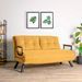 Canapé convertible 2 places tissu jaune Sylvano 133 cm - Photo n°2