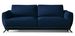 Canapé convertible 3/4 places velours bleu nuit et pieds métal noir Zora 250 cm - Photo n°1