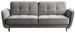 Canapé convertible 3 places BOZA en tissu avec pieds en bois noir – 220 cm - Photo n°1