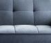 Canapé convertible 3 places tissu bleu clair capitonné et pieds bois noir Bizza 220 cm - Photo n°2