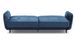 Canapé convertible 3 places tissu bleu clair capitonné et pieds bois noir Bizza 220 cm - Photo n°6