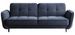Canapé convertible 3 places tissu bleu lavande capitonné et pieds bois noir Bizza 220 cm - Photo n°1