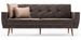 Canapé convertible 3 places tissu marron Spoka 218 cm - Photo n°1