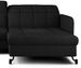 Canapé convertible angle droit avec têtières réglables tissu matelassé noir Lory 225 cm - Photo n°3