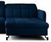 Canapé convertible angle droit avec têtières réglables velours matelassé bleu foncé Lory 225 cm - Photo n°2