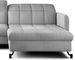 Canapé convertible angle droit avec têtières réglables velours matelassé gris clair Lory 225 cm - Photo n°3