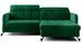 Canapé convertible angle droit avec têtières réglables velours matelassé vert bouteille Lory 225 cm - Photo n°1