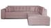 Canapé convertible angle droit tissu doux rose clair et chromé Pika 260 cm - Photo n°1