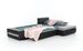 Canapé convertible angle droit tissu et simili noir Waker 275 cm - Photo n°3