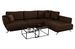 Canapé convertible angle droit tissu marron Savary 280 cm - Photo n°1