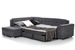 Canapé convertible angle droit tissu noir et simili blanc Pika 260 cm - Photo n°12