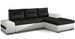 Canapé convertible angle droit tissu noir et simili blanc Waker 275 cm - Photo n°1