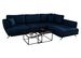 Canapé convertible angle droit velours bleu marine Savary 280 cm - Photo n°1
