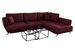 Canapé convertible angle droit velours bordeaux Savary 280 cm - Photo n°1