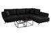 Canapé convertible angle droit velours noir Savary 280 cm - Photo n°1
