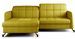 Canapé convertible angle gauche avec têtières réglables tissu matelassé jaune Lory 225 cm - Photo n°1