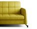 Canapé convertible angle gauche avec têtières réglables tissu matelassé jaune Lory 225 cm - Photo n°2