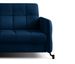 Canapé convertible angle gauche avec têtières réglables velours matelassé bleu foncé Lory 225 cm - Photo n°2