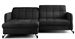 Canapé convertible angle gauche avec têtières réglables velours matelassé gris anthracite Lory 225 cm - Photo n°1