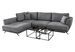 Canapé convertible angle gauche tissu gris Savary 280 cm - Photo n°1