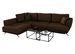 Canapé convertible angle gauche tissu marron Savary 280 cm - Photo n°1