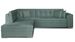 Canapé convertible angle gauche tissu vert céladon et chromé Pika 260 cm - Photo n°1