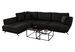 Canapé convertible angle gauche velours noir Savary 280 cm - Photo n°1