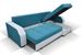 Canapé convertible angle réversible design tissu gris clair et bleu turquoise Zarky 250 cm - Photo n°3