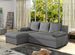 Canapé convertible angle réversible tissu gris chiné Gary 206 cm - Photo n°1