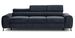 Canapé convertible avec appuis-tête réglables velours bleu marine Lozan 261 cm - Photo n°1