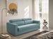 Canapé convertible Bultex 15 cm avec têtières tissu bleu Darina 199 cm - Photo n°1
