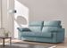 Canapé convertible Bultex 15 cm tissu bleu emeraude Senza 215 cm - Photo n°1