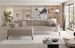Canapé convertible capitonné angle gauche tissu beige et pieds métal noir Lazor 295 cm - Photo n°1
