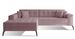 Canapé convertible capitonné angle gauche tissu rose et pieds métal noir Lazor 295 cm - Photo n°1