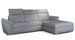 Canapé convertible d'angle droit tissu gris clair chiné têtières réglables Suzy 272 cm - Photo n°1
